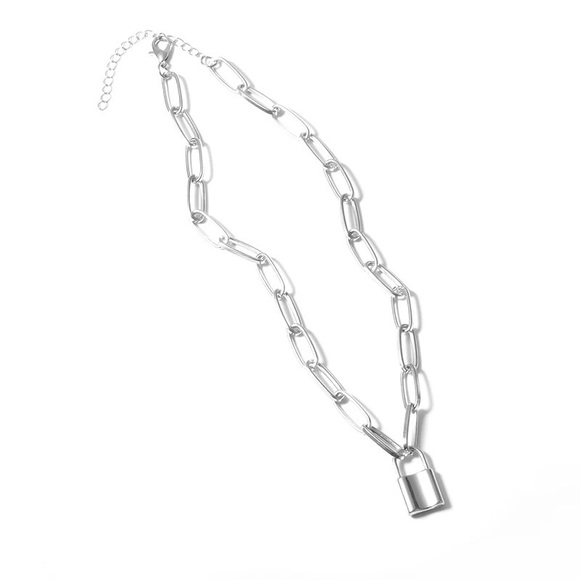 l a s t   one | silver chain lock necklace β§ - Picture 4 of 5
